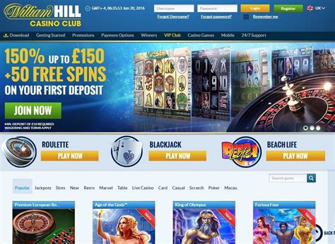 william hill casino club 50 free spins